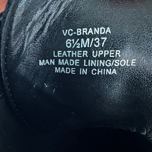 Vince Camuto Branda Black Leather Round Toe Lace Up Combat Boots Size 6.5 - Picture 10 of 11